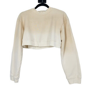 Revolve h:ours Ombre Cotton Cropped Crewneck Sweatshirt Pullover Size Small